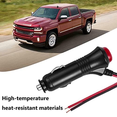 Heart Horse Lot de 2 Prises Allume Cigare Mâle pour Moto Voiture avec Bouton de Commutation Indicateur Lumineux Câble de Raccordement de 3M 5A 12V 24V