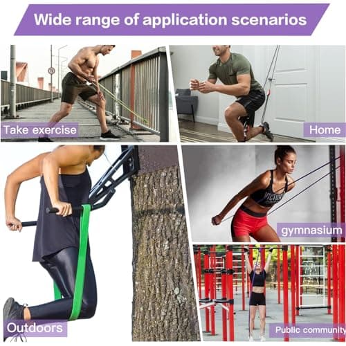 Lot de 6 Bande Elastique Musculation, Bande Elastique Fitness avec Ancrage de Porte et Sac de Rangement, Resistance Band pour Entraînement, Pull-Up, Yoga, Pilates pour Hommes et Femmes