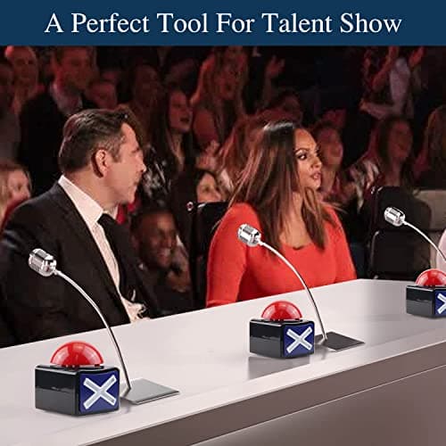BEAN LIEVE Buzzer Game Show Buttons - Lot de 4 buzzers de réponse avec lumière et Son d'alarme, buzzers pour Les Quiz en Classe, Trivia Quiz Got Talent et Family Feud
