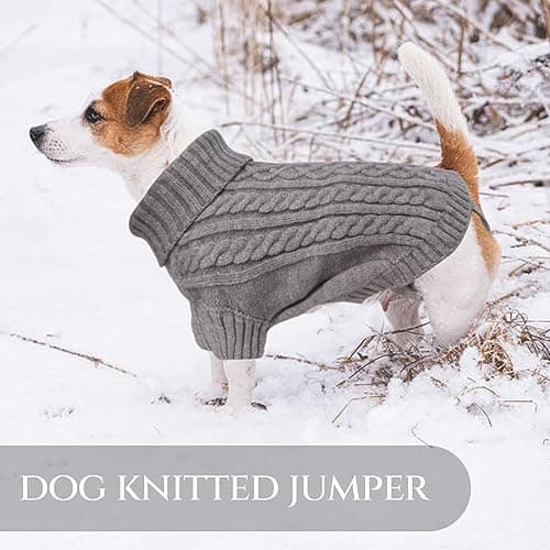 LiebeDD Pull Chien Moyen - Pull Noel Chien Sweat Chaud Tricots Chiens Pull-Overs épaississement pour Chiens, Habit Vetement Manteau Chien pour Automne Hiver (Gris Noel M)