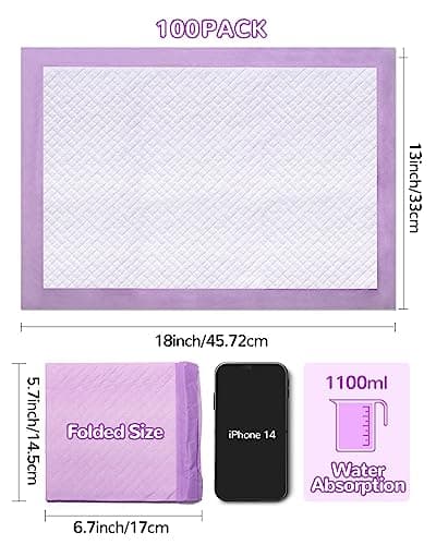Lot de 100 alèses à langer jetables ultra douces et imperméables 33 x 45,7 cm