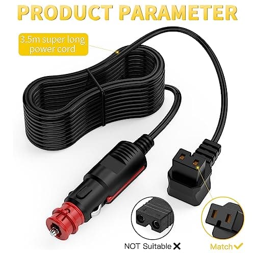 NENASEW 12V Câble pour glacière de Voiture, Câble d'extension Voiture glacière à compresseur pour Alpicool, Dometic, Waeco CF CDF, ARB, ICECO, Setpower, 3.5M 12V Câble Voiture frigo
