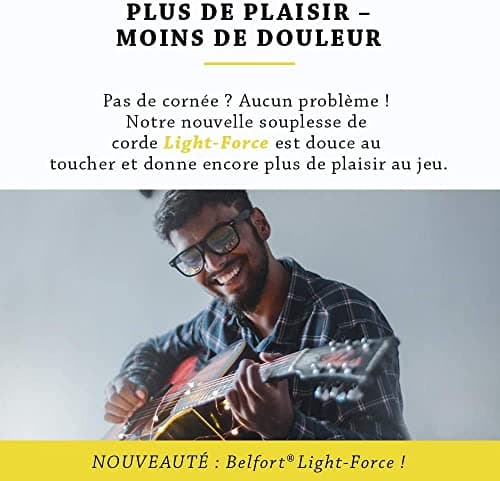 BELFORT® Cordes ☆ VAINQUEUR DE TEST 2019* ☆ Pour guitare folk & acoustique ☆ BONUS : Ebook gratuit + 3 plectres ☆ en Phosphor Bronze (lot de 6)