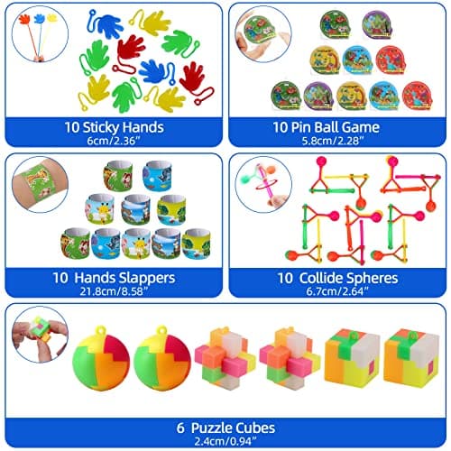 AmyBenton Pinata Anniversaire Garcon Fille, 200pcs Petits Cadeaux Anniversaire Enfants Invites, Assortiment Jouets Anniversaire, Récompenses de Classe Scolaire, Prix du Carnaval