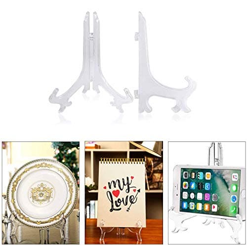 30 pièces chevalets en Plastique Clair Plastique Chevalets Présentoir Chevalet Piédestal Décorative Chevalet d'assiette Supports pour support de bol de présentation plaque de cadre photo Cuvette