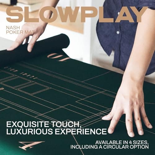 SLOWPLAY Tapis de Poker Nash Texas Hold'em 180x90cm | Table de Poker Portable avec Impression Art Déco, Surface Lisse de qualité supérieure, réduction du Bruit