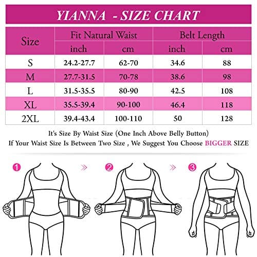 YIANNA Ceinture Amincissante Ventre Plat Femme Homme de Sudation Abdominale Waist Trainer Néoprène Fitness Corset Minceur Noir, 8003 Size S