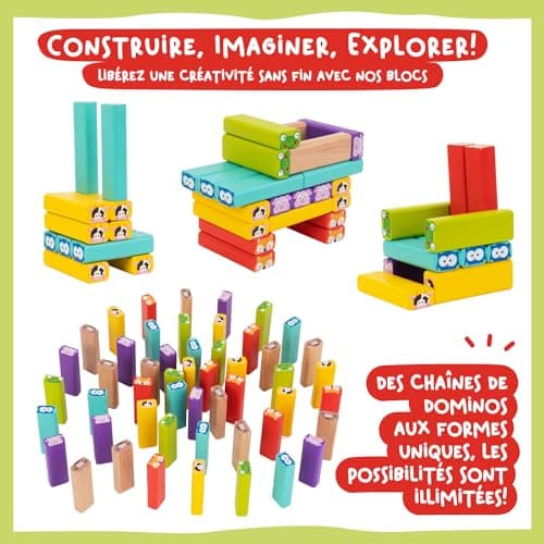 Nene Toys Tour 4 en 1 en Bois avec des Couleurs et Animaux - Jeu de Société Educatif pour Garçons et Filles De 3 à 9 Ans - Idéal comme Cadeau à Partager Entre Parents et Enfants