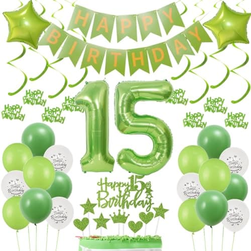 15 Ans Anniversaire Décorations Vert 15 Décorations Anniversaire Garçon Vert 15. Decoration Gateau Ballon 15 Anniversaire Garçon Vert 15 Anniversaire Ballon Vert 15 Ballons Garçon 15 Anniversaire Vert