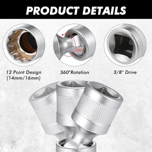 Zocipro Douille Bougie 14mm & 16mm, Joint Universel Magnétique Clé à Bougie Allumage, Cle a Bougie Magnétique Universelle 12 Pans 3/8 Pouces CR-V pour réparation de Voiture