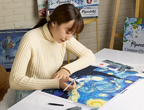 Figured’Art Diamond Painting Broderie Diamant 40x50cm Toile Entière Roulée avec Strass Perles Carrés - Relais de Montagne - Kit Complet Paysage 5D DIY Activité Manuelle Loisirs Créatifs Adultes