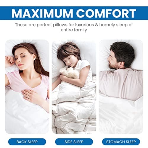 Utopia Bedding Pillow (Lot de 2), 60 x 60 cm, Oreiller de Sommeil, Coussin Respirant et Doux (Blanc)
