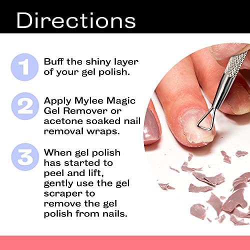 Racloir pour Vernis et Gel Mylee - Outil pour Ongles Professionnel pour Enlever le Traitement de Manucure par UV - Grattoir en Acier Inoxydable pour une Elimination Facile à la Surface des Ongles