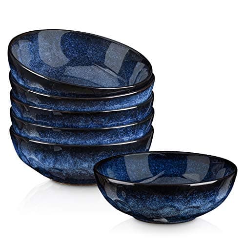 VICRAYS Lot de 6 bols à céréales en porcelaine, grand bol à soupe, saladier de 765,4 g, résistant aux éclats, passe au lave-vaisselle, au micro-ondes