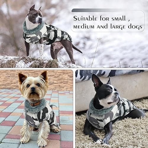 Veste Hiver de Chien, Manteau d'hiver pour Grande Chien Veste Polaire Vêtements d'hiver Manteaux Réfléchissants Imperméables Pull Chien Petite Taille(Camouflage, XL)
