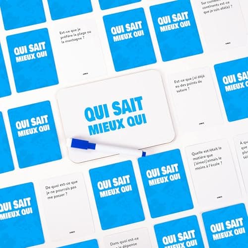 The World Game Qui Sait Mieux Qui - Français - Connaissez-Vous Vraiment Vos Amis et Votre Famille? Jeu de Cartes Amusant pour Les Adultes et Les Ados - Parfait pour Les Soirées Jeux et Les Cadeaux