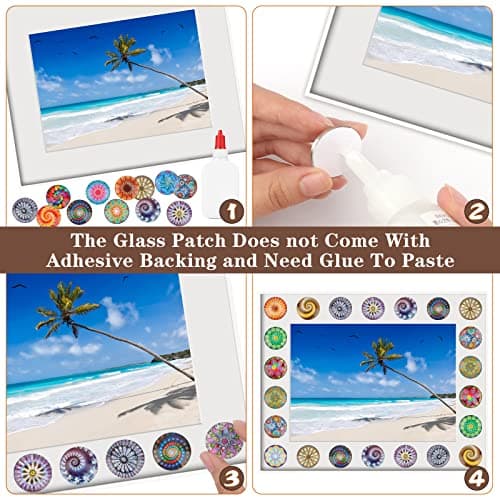 Cabochons Pour Bijoux de Couleur Mélangée, 120 Pcs Cabochons en Verre 25mm, Pierre de Mosaïque Cabochon Pour Colliers, Boucles d'Oreilles Et Broches en Camée Albums, Cadres