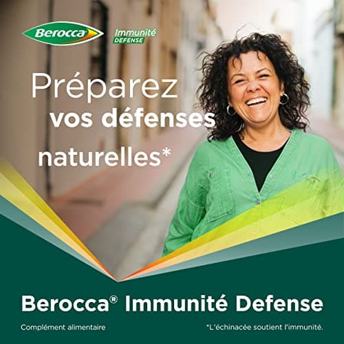 Berocca® Immunité Défense - Préparez vos défenses naturelles - Echinacée, Vitamine D, Vitamine C, et Zinc - Souche microbiotique- Complément alimentaire - 112 comprimés (2x56) - Fabriqué en France