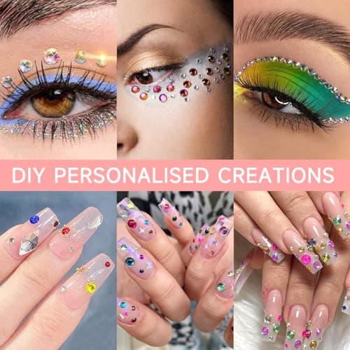5800 Pièces Pierres Strass Ongles Strass Ongle Nail Art Cristal AB Strass Gemmes Kit Strass Nail Art Strass à Dos Plat Nail Charmes avec Pincette Pick Up et Stylo Pointeur Strass pour DIY Nail Art