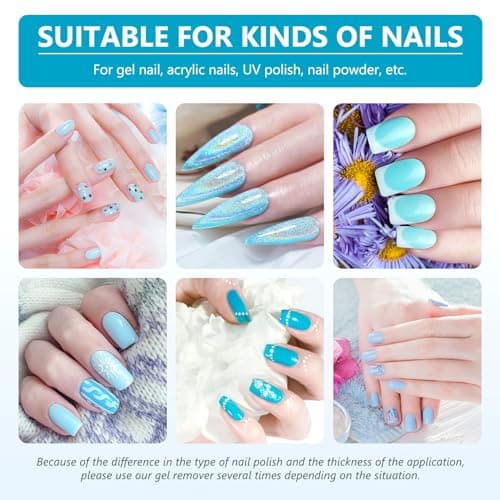 Dissolvant de Vernis à Ongles en Gel Paquet de 2 avec Lime a Ongles & Pousse Cuticule, Remover Vernis Semi Permanent, Enlève Facilement et Rapidement Vernis Gel en 3-5 Minutes, ne Blesse Pas Ongles