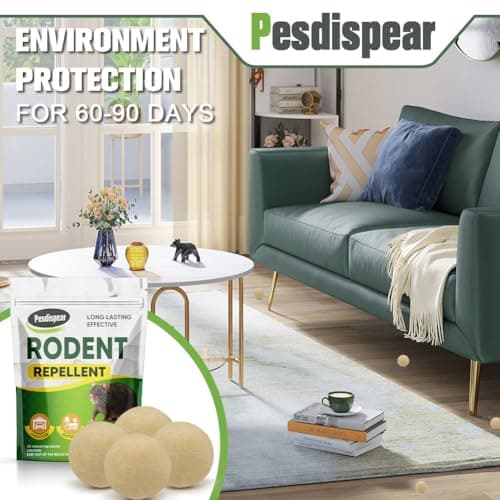 Pesdispear Repulsif Souris, Anti Rats, Anti Souris Anti Rongeur Intérieur et Extérieur Plus Efficace que les Ultrasons Anti Souris et Piege a Souris Boules 6 Pack