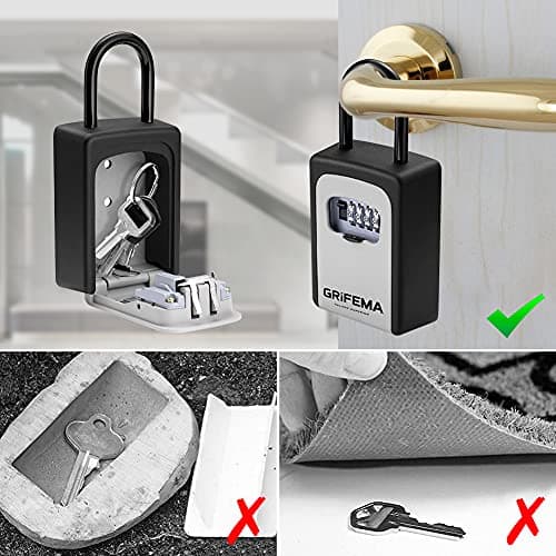 GRIFEMA Boite a Clefs Murale Avec Manipuler - Avec Code 4 Chiffres Sécurisée Exterieur, Résistant aux Intempéries, Cofre fort Robuste, pour Les Cartes, Alliage de Zinc