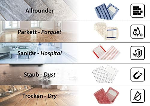 Bellanet Lot de 2 serpillères en coton pour parquet et sols en bois véritable 40 cm - Enlèvement professionnel avec fibres naturelles
