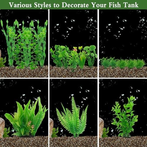 Plante Aquarium, 18 PCS Plante Artificielle d’Aquarium en Plastique, Plante Aquarium Ornement Décorative, Aquarium Vert Plante Décoration et Paysager, Accessoires pour Aquarium, Poisson, Terrarium