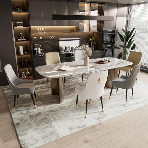 FATIVO Lot de 2 Chaises Scandinave Salle à Manger: Chaise Beige de Cuisine en Cuir Confortable Chaise Design Salon avec Pieds en Métal Rembourrée pour Restaurant - 43.5x43.5x90cm