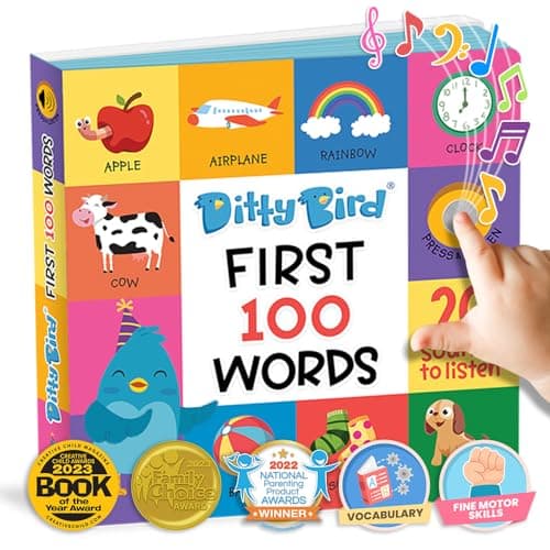 Ditty Bird Livre Sonore en Anglais: 100 Premiers Mots in English | Apprentissage ludique de la Parole pour bébés de 1 à 4 Ans | Livre interactif avec sonorités et chansons Amusantes
