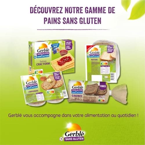 Gerblé Pain de Mie aux Graines - Sans Gluten et Sans lactose - Riches en fibres - 200g - 221520