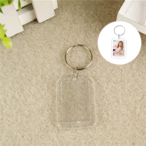 FYACCD 3 Pcs Porte-Clés Photo, Porte-Clé Acrylique Transparent, Personnalisé Porte Clef Photo, Vierge Rectangle Porte-Clés Photo, pour Famille, Des couples, DIY Souvenir 4.8cmx3.5cm