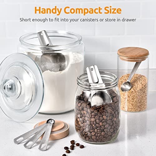 Tasses et Cuillères à Mesurer: U-Taste Ensemble de 15 Cuillères Cups Doseuses en Acier Inoxydable 18/8, 7 Tasses & 7 Cuillères & 1 Tableau de Conversion de Mesure Magnétique (Argent)