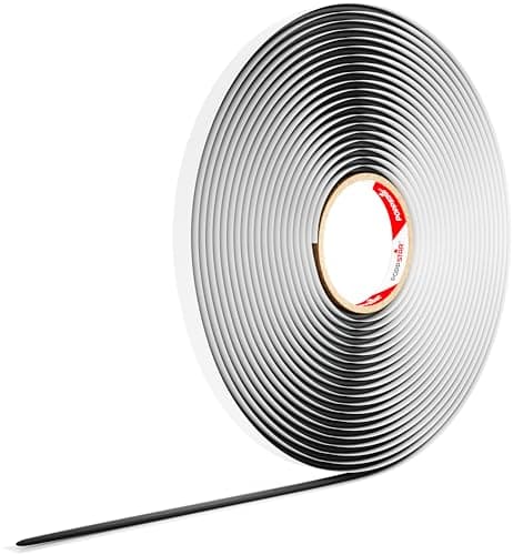 Poppstar cordon adhésif rond en butyle (10 m x 6 mm), Mastic butyle, Joint rond, caoutchouc Noir