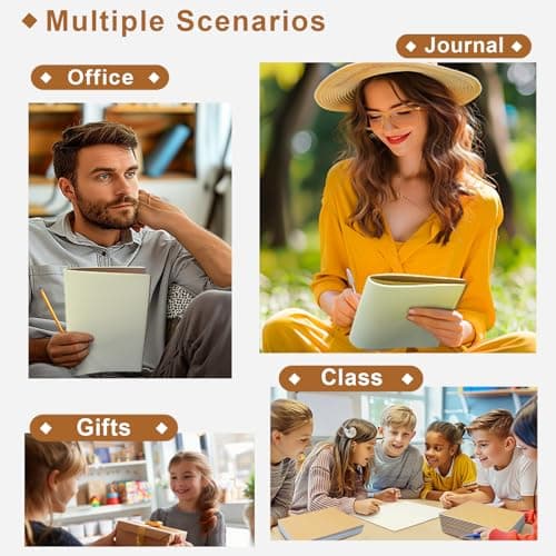 DWIYITTN Carnet de Notes A5, Lot de 24 Cahiers A5 Kraft, 60 Pages/30 Feuilles Bloc-Notes Blanc Carnet de Voyage pour Bureau Agenda L'école L'écriture, Brun