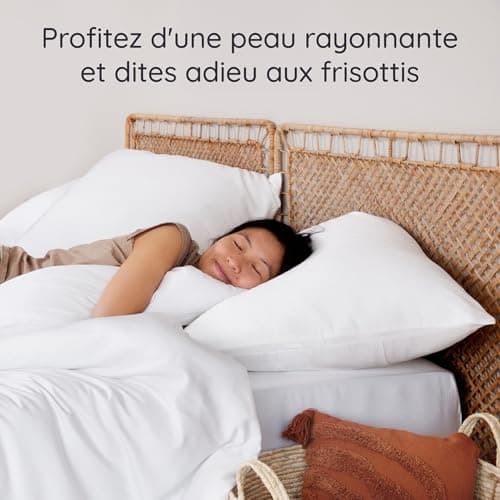 Taies d'oreiller Blanches 50x75 Lot de 2 | Bambou Bio | Taie Anti Acarien | Taie pour Oreiller Doux | Drap Refroidissant | Housse de Coussin Rectangulaire | Taie Oreiller 50 X 75 | Bambaw