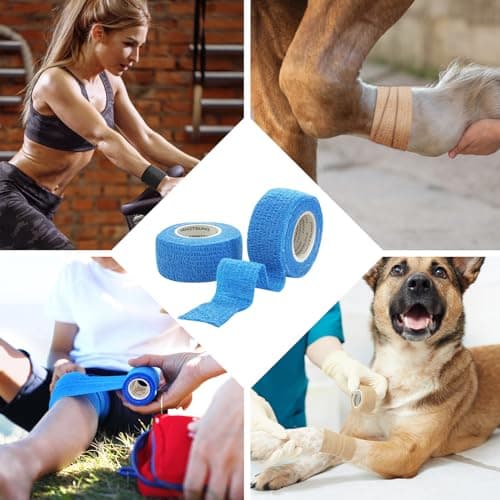 YANGTSUNG 9 rouleaux Bandage Autoadhésif Cohésifs, 2.5cm x 4.5m Bande Cohesive Bandages Auto-adhésifs De Sport pour Poignet, Cheville, Bandage Elastique Cohésif pour Chiens, Chevaux