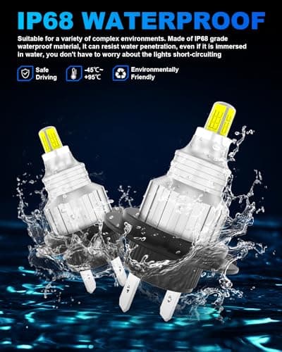 OWVTPS Ampoule LED H7, Automobile et Moto Universelle, 500% de Luminosité 16000LM 80W, 4 Faces 360 Perles Lumineuses Sans Point Noir Plug And Play Sans Adaptateur (2PC)