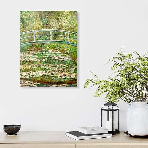 Posterlounge Le Bassin aux nymphéas, 1899 Tableau en verre acrylique de Claude Monet 100 x 130 cm Vert Tableaux Décoration murale