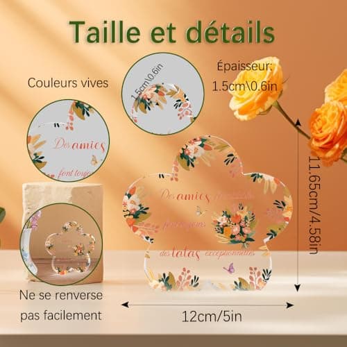 Cadeau Tata, Cadeau Pour Tata, Cadeau Noël Tante, Cadeau Anniversaire Tante, Décorations En Acrylique Pour La Tante, Cadeau De La Nièce À La Tante, Décoration Du Bureau À Domicile