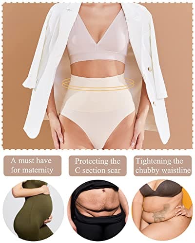 FINETOO Lot de 4 Slips Ventre Plat pour Femmes Slip Taille Haute Seamless Slip Taille Haute sous-vêtements Femmes Panty sans Couture Multipack S-3XL.