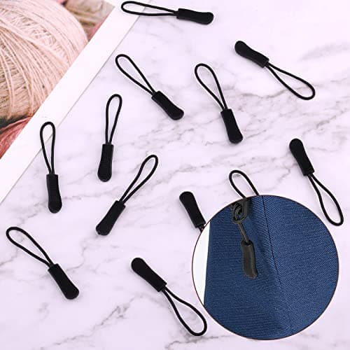 KINBOM 30 pièces Tirette de Remplacement, Tirette Fermeture Eclair Charme de Tirette Tirette Fermeture Eclair Remplacement pour Pantalon Veste Bagages Bottes (Noir)