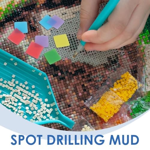 100 Pcs Diamant Peinture Colle Argile, Argile de Colle Diamond Painting Ensemble Multicolore 2x2 cm pour Artisanat DIY, Cire Adhésive Forte pour Peinture au Diamant, Point de Croix et Décoration