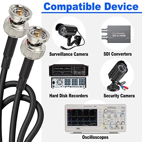 Superbat Câble SDI 60cm 3G/6G/12G BNC Mâle à Mâle Belden 4855R 75ohm Câble Vidéo SDI pour 3G-SDI/12G-SDI/HD-SDI/4K/8K Enregistreur Oscilloscope Caméra de Sécurité Convertisseur SDI