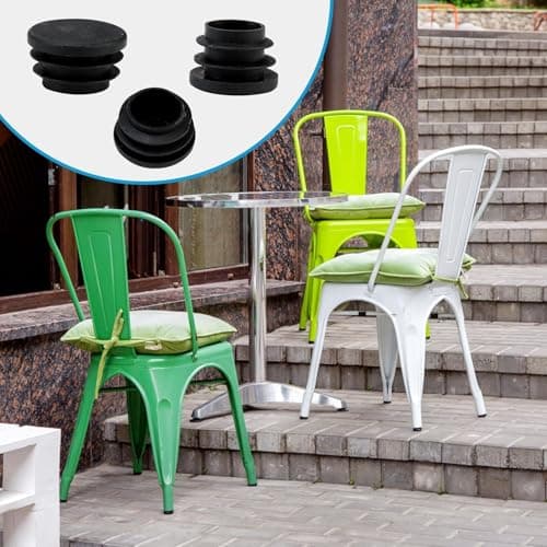 Lot de 10 Bouchons à Lamelles Ø 25/22/20 mm - Polyéthylène Noir - Usage Polyvalent, Cache Tube en Plastique Robuste Capuchons de Protection, Patin Chaise (22mm)
