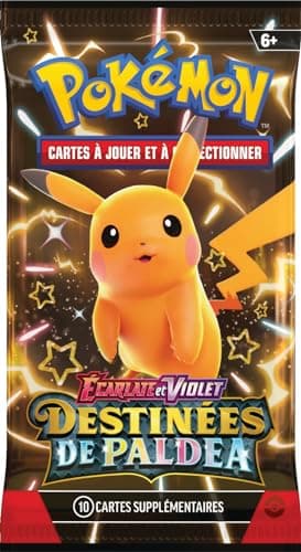 JCC Pokémon: Mini-boîte Écarlate et Violet – Destinées de Paldea – Flamenroule (2 boosters, 1 Autocollant et 1 Carte Artistique)