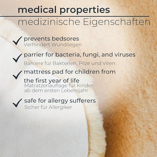 CAWI Peau de mouton médicale pour bébé et adulte - Peau tannée naturelle - Hypoallergénique - Soulage la pression - Isolation thermique - Régulation de l'humidité - Fourrure décorative