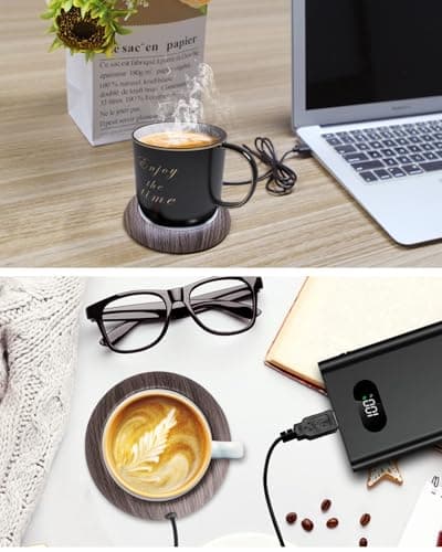 MYMULIKE Chauffe-Tasses à café,Chauffe-Tasses de Bureau avec USB Chauffe-Boissons Chauffe-Tasses à thé Chauffe-Bureau Plaque chauffante pour thé, Eau, Lait pour Bureau, Maison, Bureau