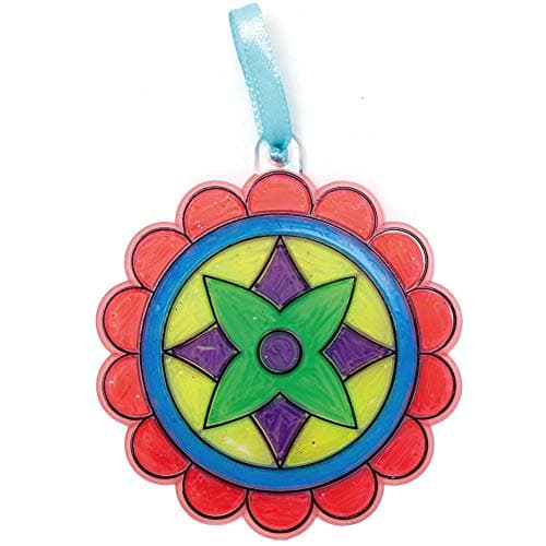 Baker Ross Attrape Soleil à Effet Vitrail motif Rangoli - Lot de 10, Loisirs Créatifs Enfants (AX313)