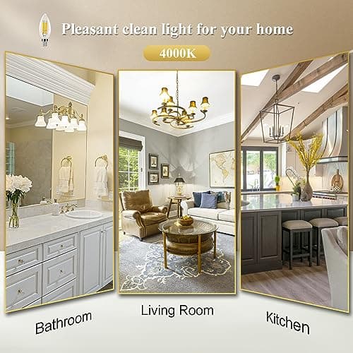 DiCUNO Ampoule LED E14, blanc neutre 4000K, 4W ampoule led flamme équivalent 40W incandescence, 550LM, Non-dimmable, Vintage filament LED en forme de bougie pour lustre et plafonnier, 6 Pièces